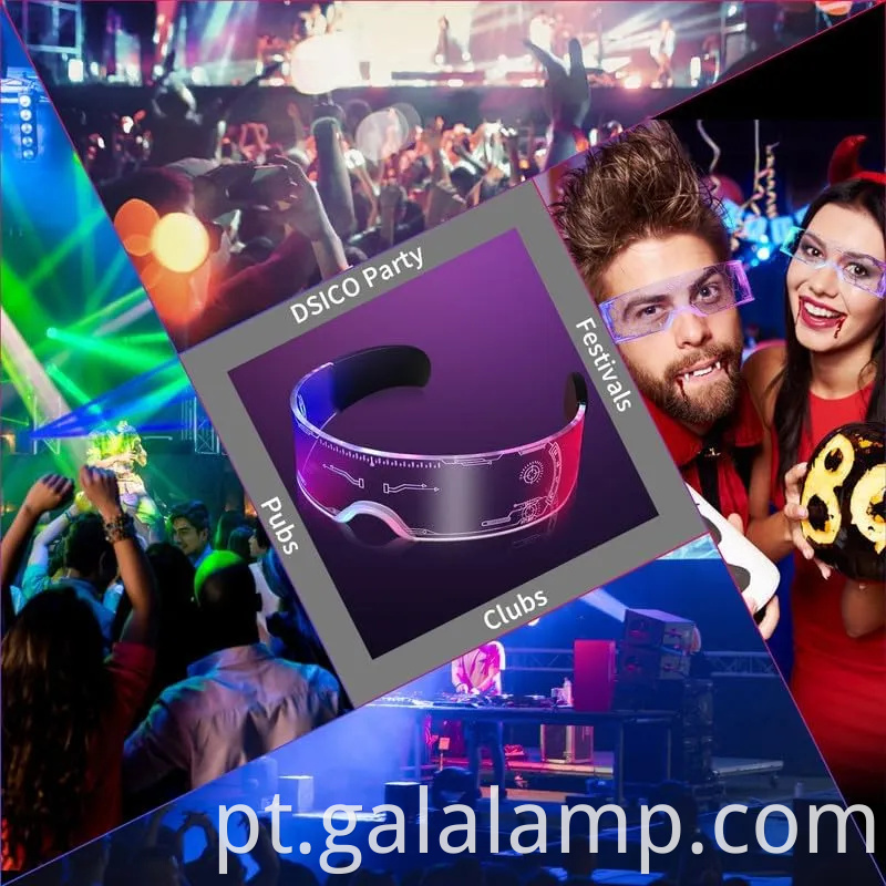 Óculos coloridos de visão noturna led